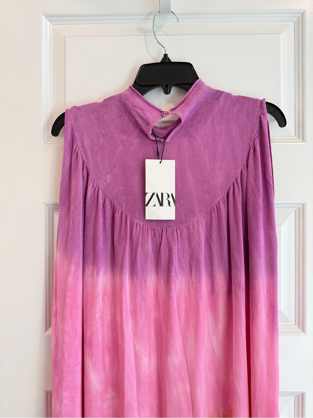 NWT Zara Women’s Pink Purple Tie Dye Maxi Dress Sleeveless Flowy Summer Sz M - Picture 8 of 12